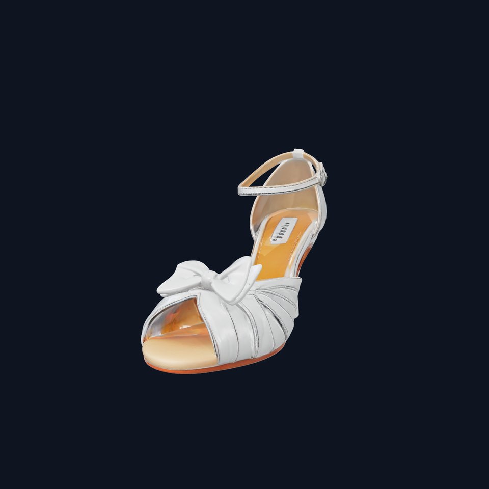 Elegant Silver Heeled Shoe model pack